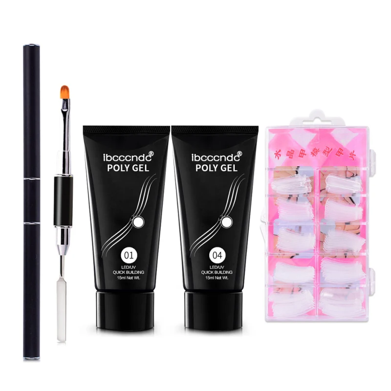 4 шт./компл. клей для наращивания ногтей с накладными ногтями, кисть для дизайна ногтей для наращивания клеевой гель для накладных ногтей набор полигеля TSLM1