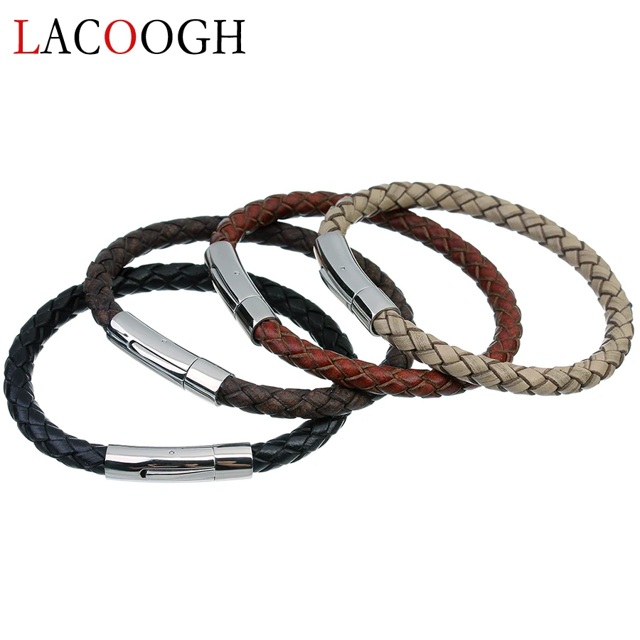Новинка модные плетеные браслеты lacoogh из 100% натуральной кожи ручной работы для