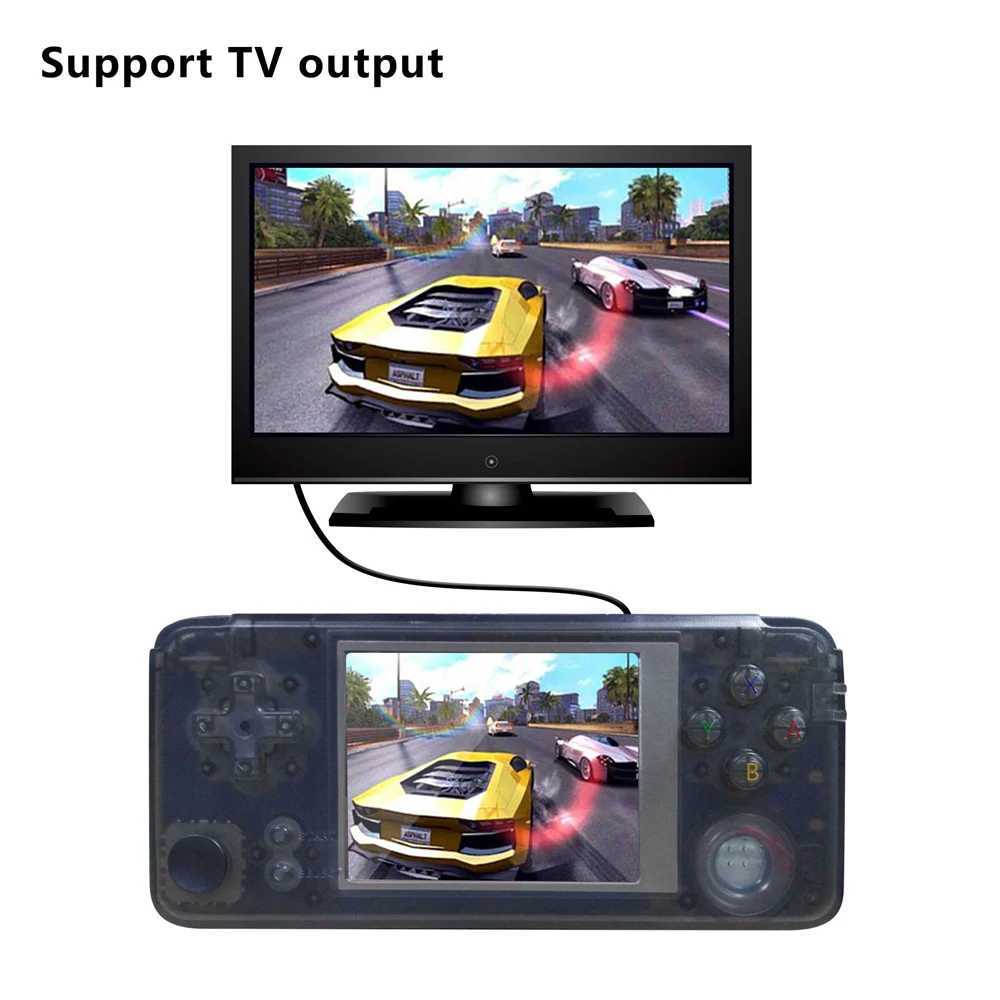 RS97 новая двойная система 32G видеоигры портативная игровая консоль Ретро игра плюс встроенные 3000 игры симуляторы 64 бит RS-97 портативный