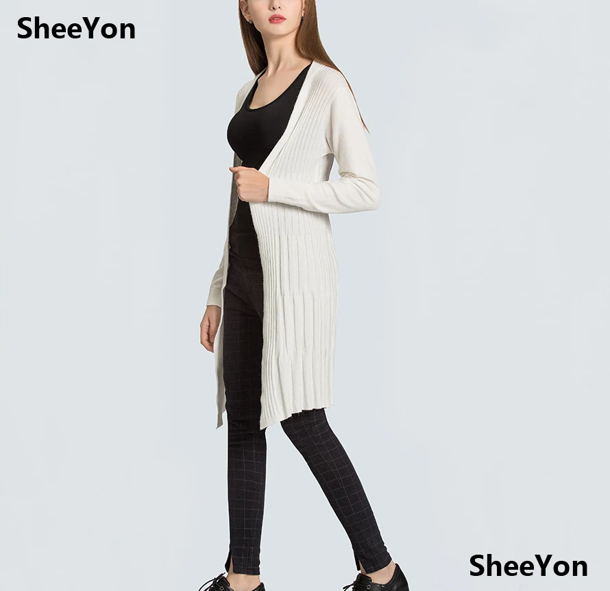 Sheeyon 2018 Для женщин новый вязаный свитер осенний кардиган с длинными рукавами