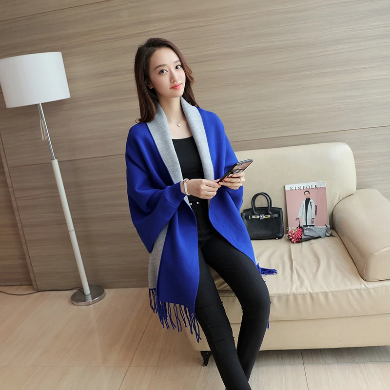 2019 New Spring Autumn Women Fashion Tassels Sweater Coat Shawl Cardigan Cloak Knitting Winter Women's 10 Color L397 |