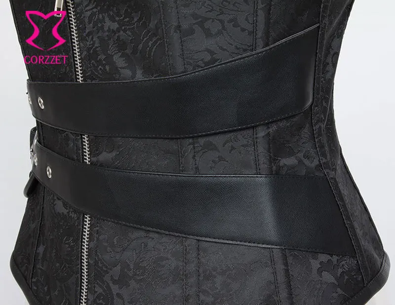 Черный винтажный корсет-бюстье в стиле стимпанк бюстье стальной корсет для талии