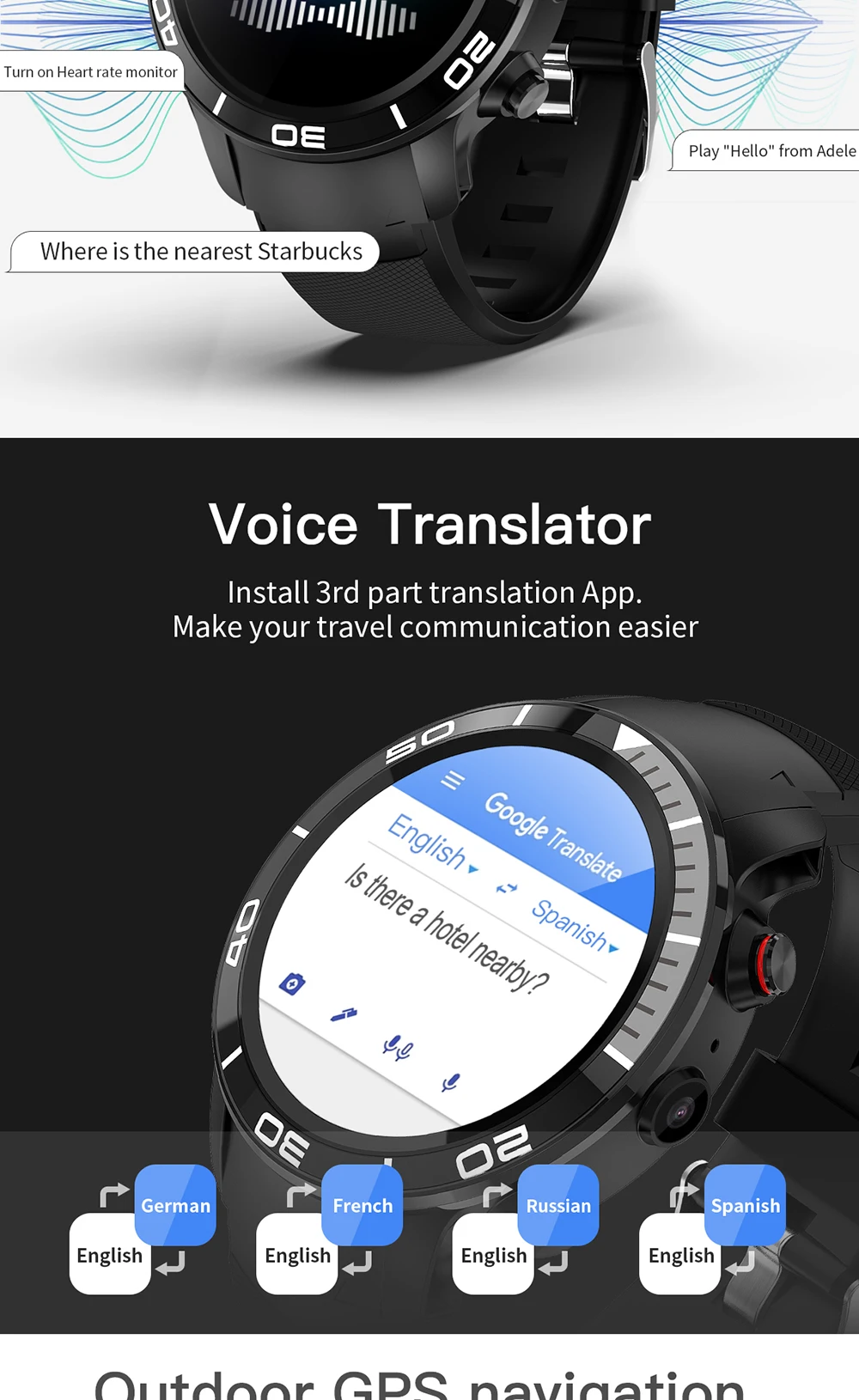 FocuSmart, новинка, 4G, Смарт-часы, Android 7,1, поддержка gps, wifi, 5MP камера, видео вызов, давление воздуха, IP68, водонепроницаемые Смарт-часы для мужчин