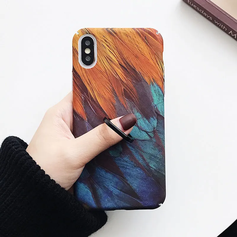 Чехол Boucho с цветными перьями для iphone XS MAX XR X чехол телефона цветопередачей s 6 S 7 8