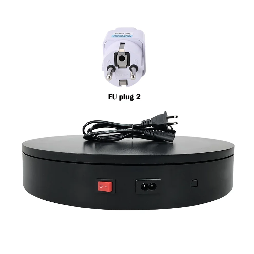 220V black EU plug2 ComXim 32 см 12,6 дюйма 220 В Электрический поворотный стол, случайное вращение, дисплей продукта, фотография, Вращающийся поворотный стол - Color: 220V black EU plug2