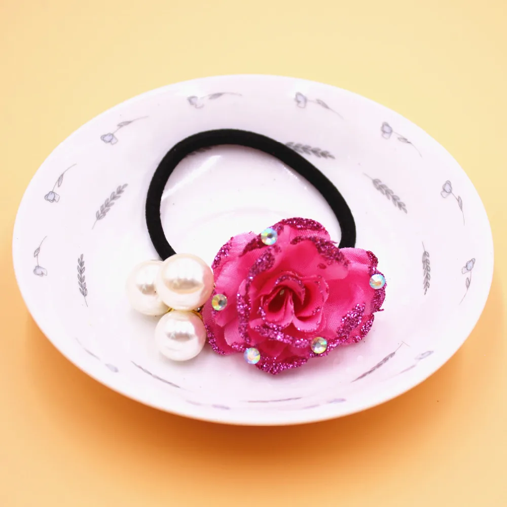 Повязка на голову с жемчугом для волос черная повязка красивым цветком