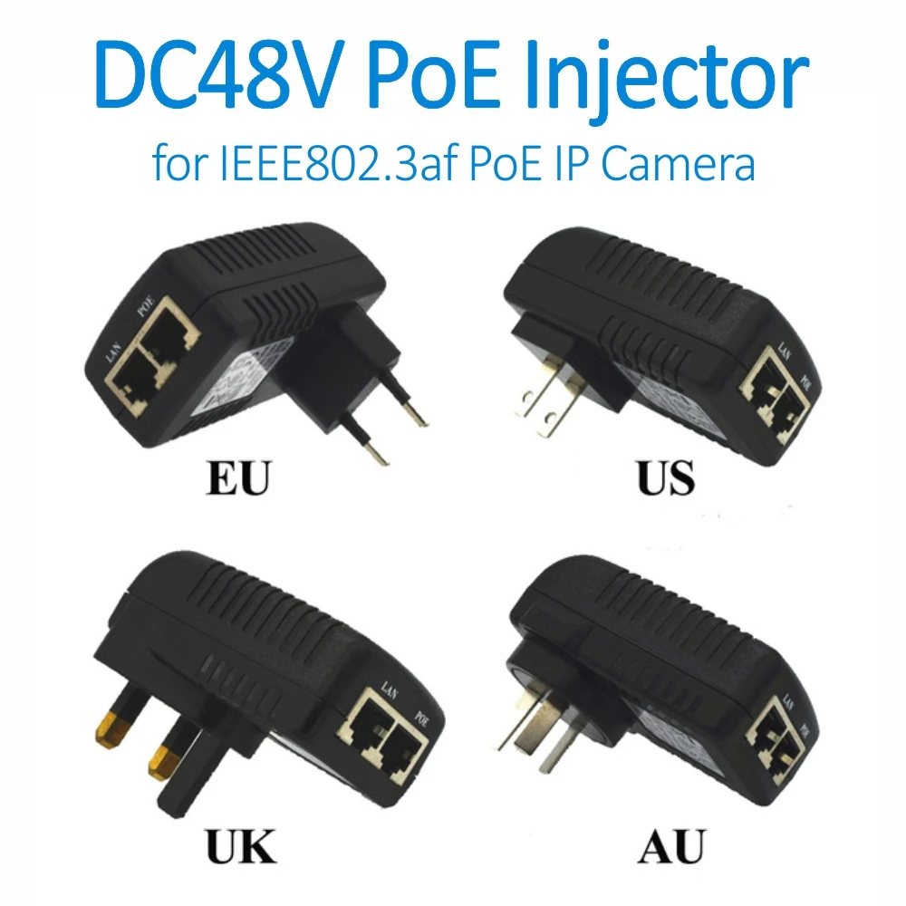 Настенный Инжектор POE doerguin с 48 в блок питания через Ethernet для ip-камеры Hikvision Dahua