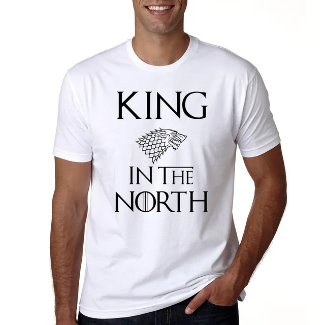 Game Thrones King Queen In The North T Shirts Valentine Women Couple Clothes Lovers T-Shirts Funny Tshirts Tops Tees | Женская одежда