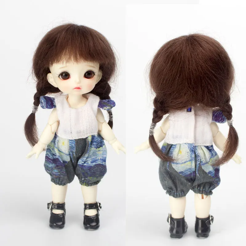 Новое поступление 5-6 дюймов ob11 1/8 Bjd SD кукольный парик модный стиль мохеровая проволока двойной плетеный кукольный парик волосы для кукол аксессуары
