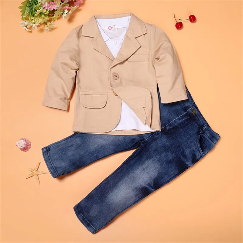 3 шт./компл. 2019 мальчиков Костюмы костюмы Conjunto Infantil Jongens Kleding детский комплект