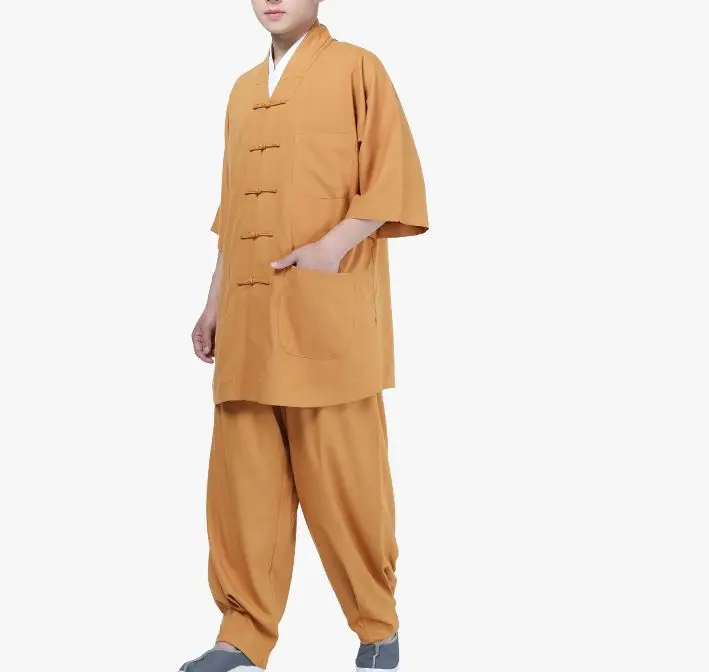 Летняя крутая буддийская унисекс форма для медитации shaolin костюм монаха zen lay