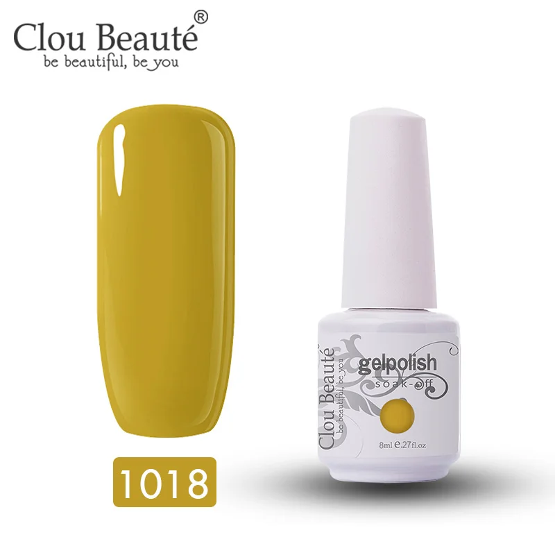 Clou Beaute Гель-лак Soak Off Hybrid UV Полупостоянный Гель-лак Esmalte Гель-лак 8 мл Подарочный набор Гель-лак для нейл-арта праймер - Цвет: 1018
