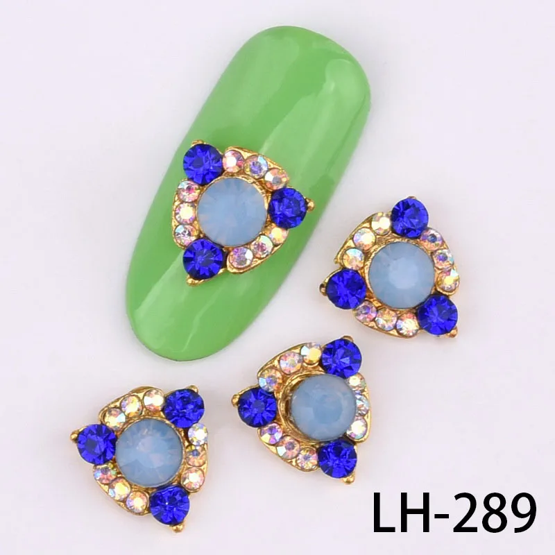 LH-289 10 шт украшения для ногтей рыба в форме сердца ладонь Золото Серебро сплав Маникюр Кристалл Стразы для 3D украшение для ногтей LH286-297 - Цвет: LH-289