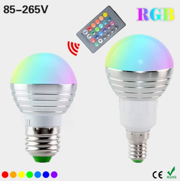 Lowest price E27 E14 GU10 LED RGB Bulb lamp AC110V 220V 5W Spotlight lighting+IR Remote Control 16 colors | Освещение