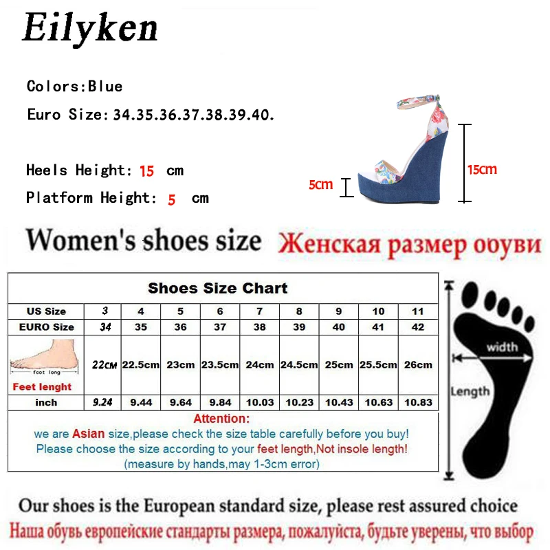 Eilyken/2021 г. Новые синие джинсовые сандалии с принтом пикантные женские босоножки