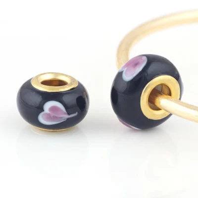 10 шт. в партии стеклянные черные бусины круглые сердечки рукоделие большое