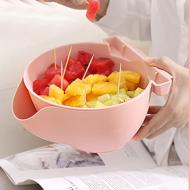 

Home Double Lazy Fruit dish candy box fashion fruit plate 22.5*20.5*9cm