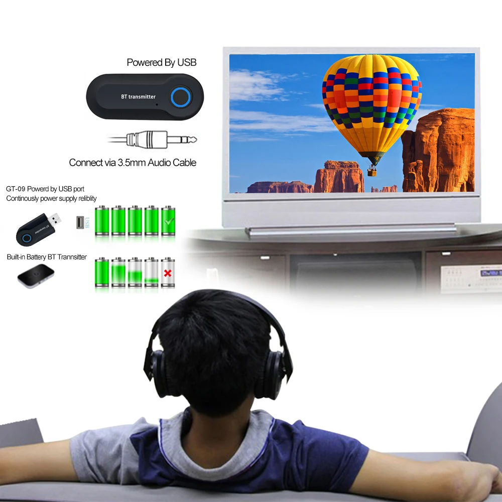 Портативный беспроводной аудиопередатчик Bluetooth 4 0 аудиоадаптер стерео