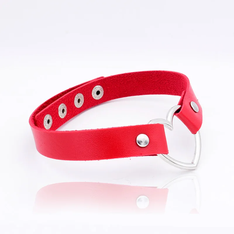 5 шт./лот панк кожа сердце чокер ожерелье для женщин ноги шея и запястья