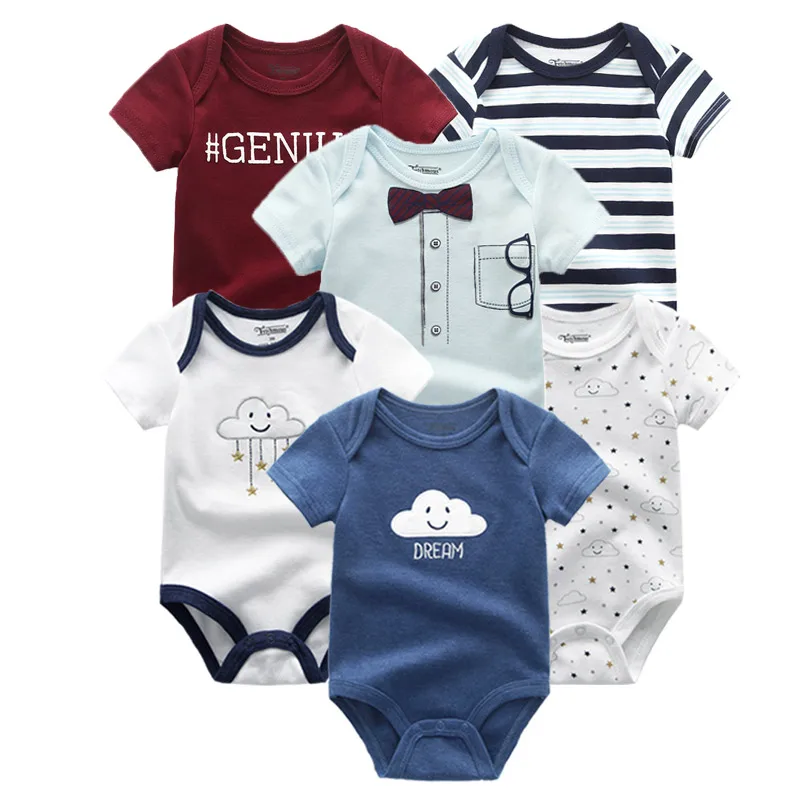 boys clothes6736 Детская одежда, Одежда для новорожденных, 6 предметов, одежда для маленьких мальчиков, Комбинезоны из хлопка, комплекты одежды для новорожденных с короткими рукавами для малышей 0-12 месяцев - Цвет: boys clothes6736