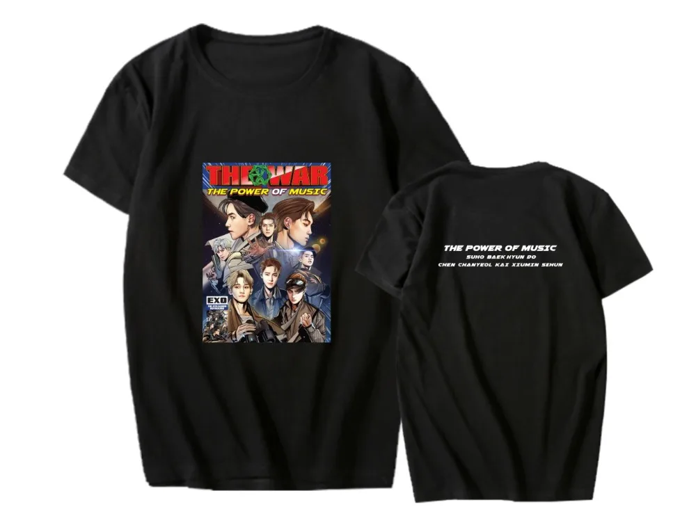 EXO 4nd THE WAR The Power of Music Loose футболка для хип хопа Top JN416 | Женская одежда