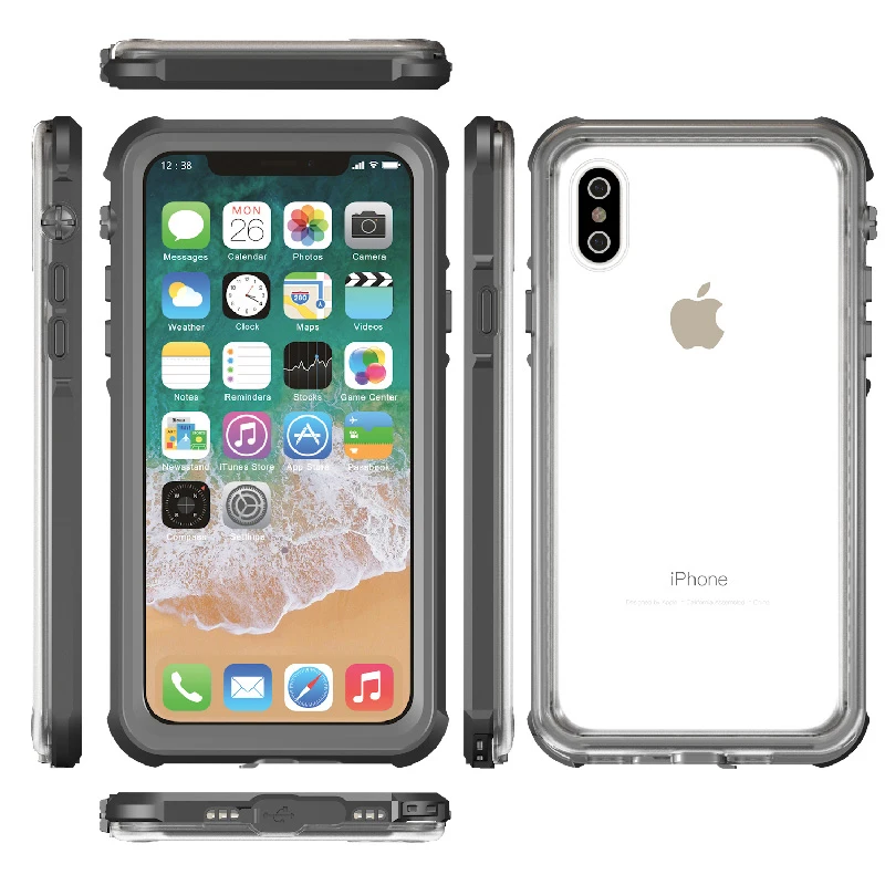 JKING for iphone X Waterproof Case Swimming Diving Surfing Watertight Cover Apple Full Protect Phone Bag Functional Keys |