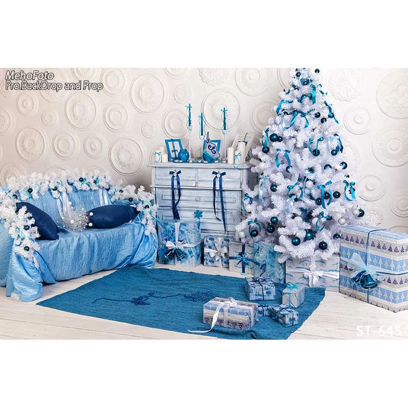 

Christmas Background Vinyl Photography Backdrops Computer Printed Christmas tree and Gift box for Photo Studio ST-645