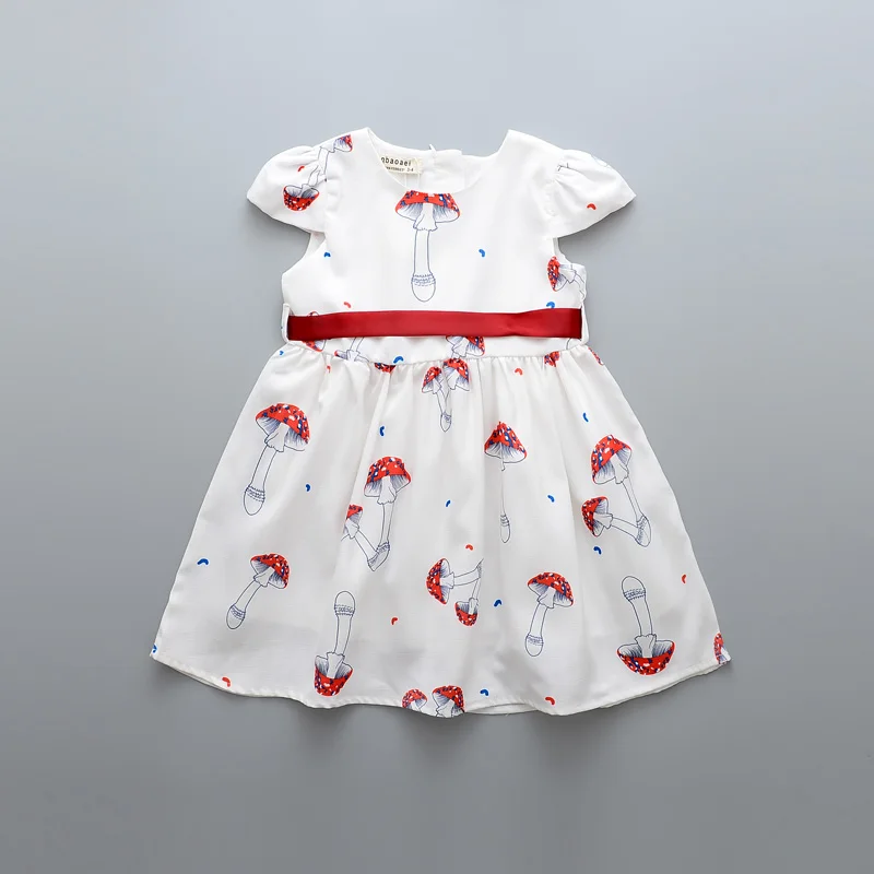 Новый Новорожденных Девочек Летом Хлопок Rushroom Pattern Платья Принцесса Дети