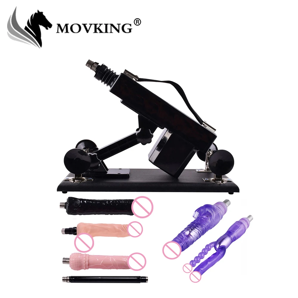 Автоматическая Улучшенная секс-машина MOVKING с большой черный дилдо и вибрирующими