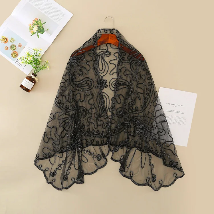 Женская накидка BLINGSTORY с рукавами летучая мышь 1920-х пайетками и бисером вечерняя