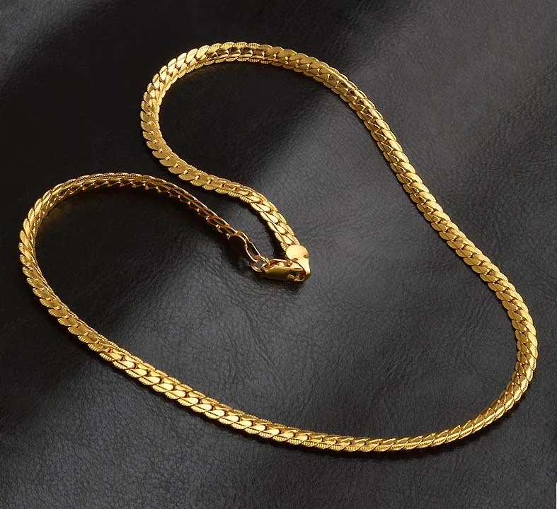 Бесплатная доставка золотой цвет 5 мм Снаряженная цепи ожерелье 20 дюймов модные