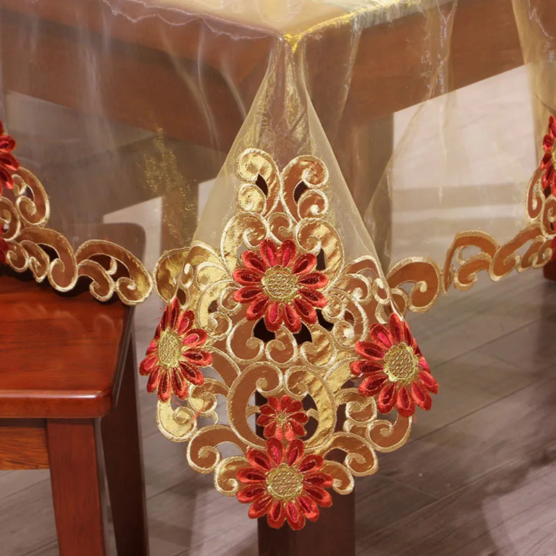Скатерть прямоугольная с вышивкой 1 шт.|table cloth decoration|table luxurytable |