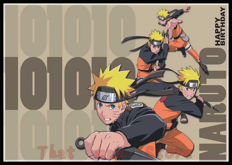 Аниме Белый Картонный постер Uzumaki постер Naruto один кусок бар для кафе для дома Декор стикер на стену 42*30 см без рамки