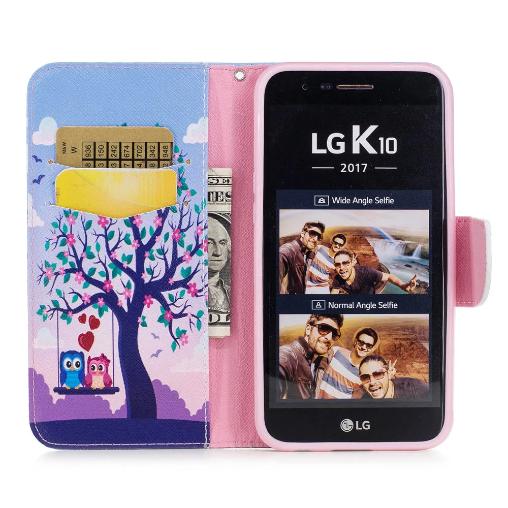 Флип чехол для LG K10 K 10 2017 M250 LGM250 с нарисованной кожей телефона LGK10 M250DS LGM250DS M250Y