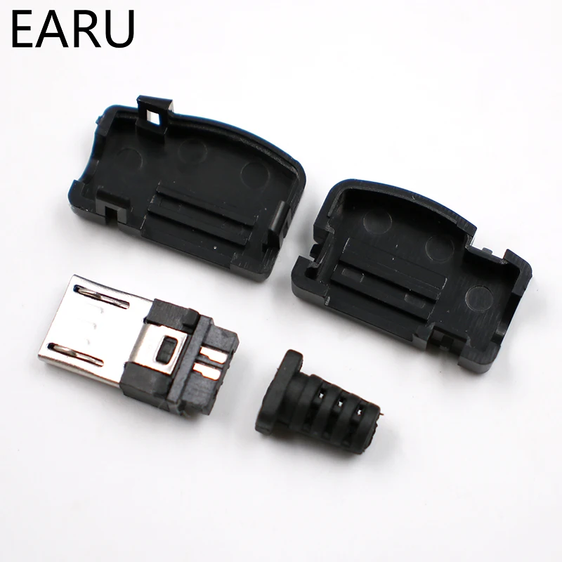 10 компл./лот Micro 5P USB штекер Тип припоя Хвостовая зарядка вилка 90 градусов