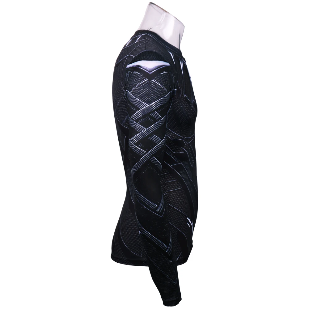 Black Panther 3D Printed T-shirts Captain America Civil War Tee Long Sleeve Cosplay Halloween Costumes Compression Tops Male For |