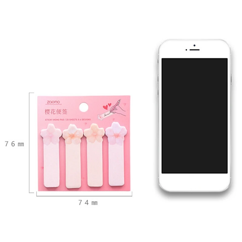 Kawaii Мини вишневый цвет Сакура животные блокноты для записей Стикеры для планирования наклейка указательный страница закладки студенческие канцелярские принадлежности