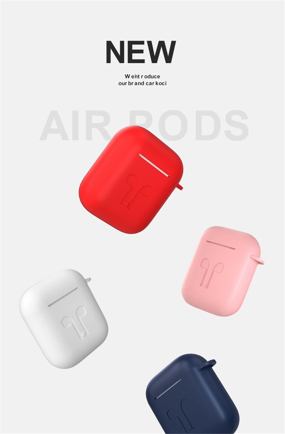 5 шт./компл. Силиконовые чехлы с цепочкой для ключей крюк для Apple Airpods защитный чехол ремень держатель Air стручок селфи-Палка с Bluetooth гарнитура аксессуары