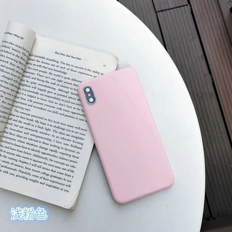 Жидкий силиконовый чехол для Xiaomi mi 9 SE 8 Lite A2 mi X 2 3 2S 6X mi Play тонкий мягкий чехол s для Red mi Note 7 6 Pro 6A - Цвет: Light pink