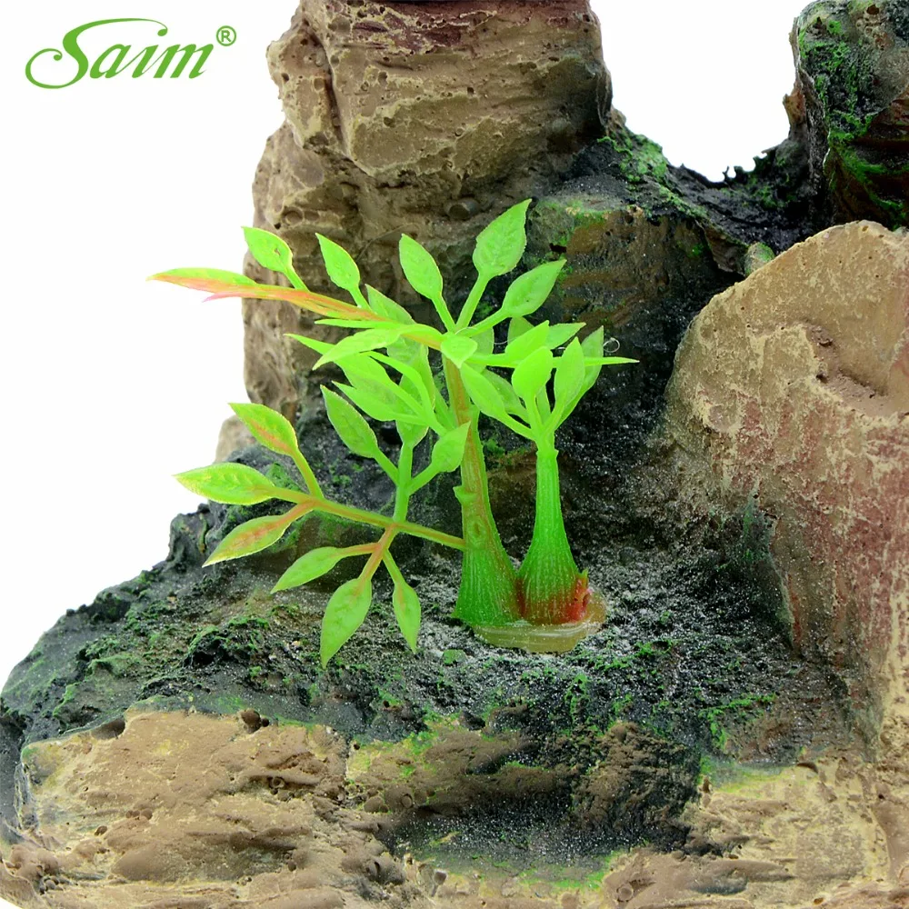 Саим аквариумные симуляторы смолы желтые рокерские растения пещера вид горного