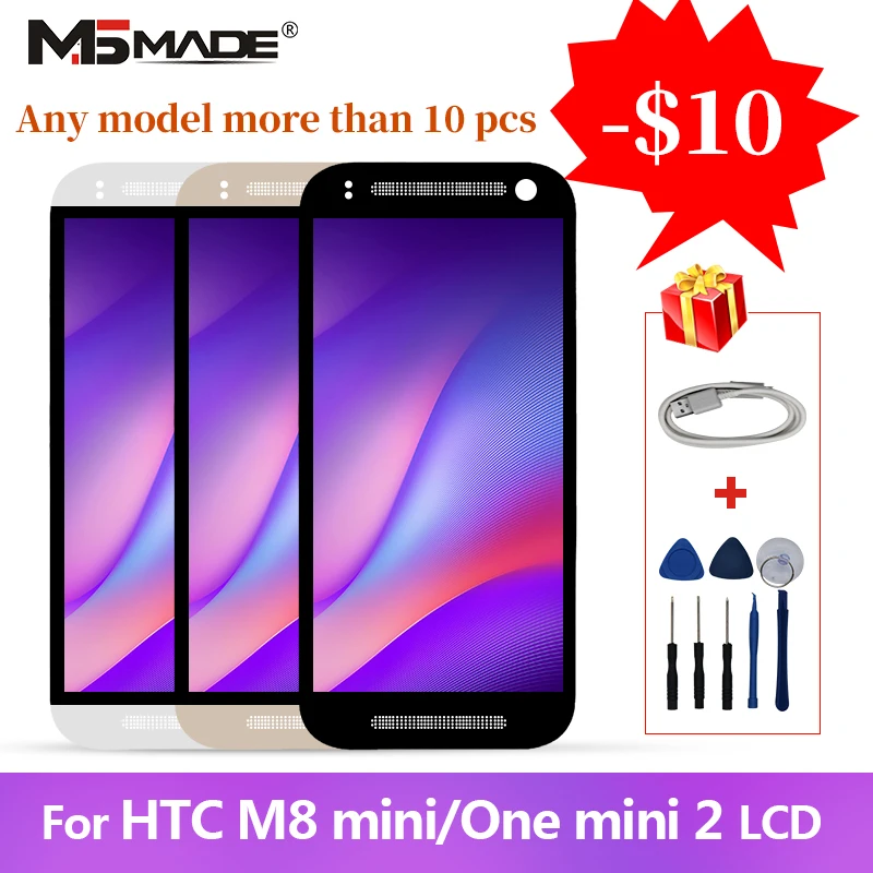 4," для htc One Mini 2 M8 Mini ЖК сенсорный экран дигитайзер дисплей запасные части в сборе с рамкой