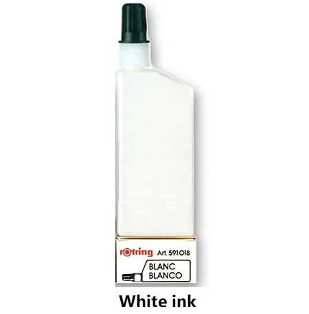 white ink Rotring пористая ручка изограф заправленные чернила ручка для рисования 0,1 мм-1,0 мм Игла крюк линия ручка 1 шт - Цвет: white ink