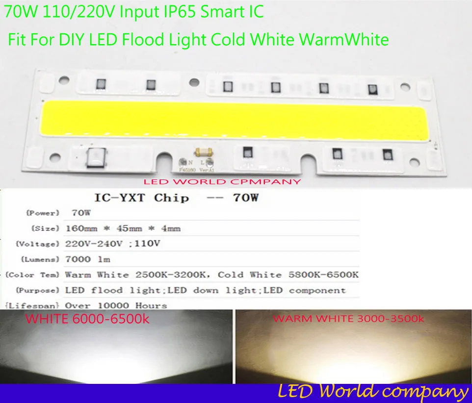 Светодиодная лампа COB 30 Вт 50 70 100 150 220 В вход IP65 Smart IC подходит для DIY LED прожектор