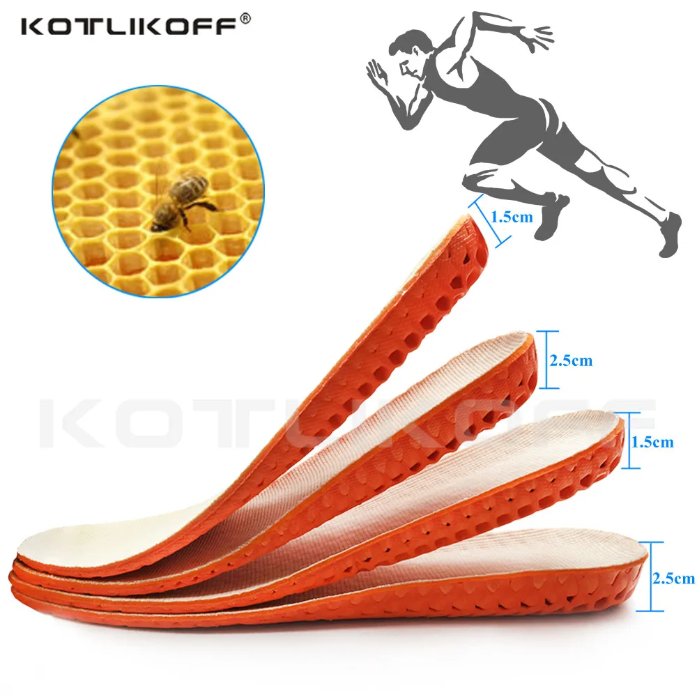 Honeycomb Breathable Height Lift Cushion Invisible Height Increase Insole Sole Shoe Insert Heel Comfort Heightening Insoles
