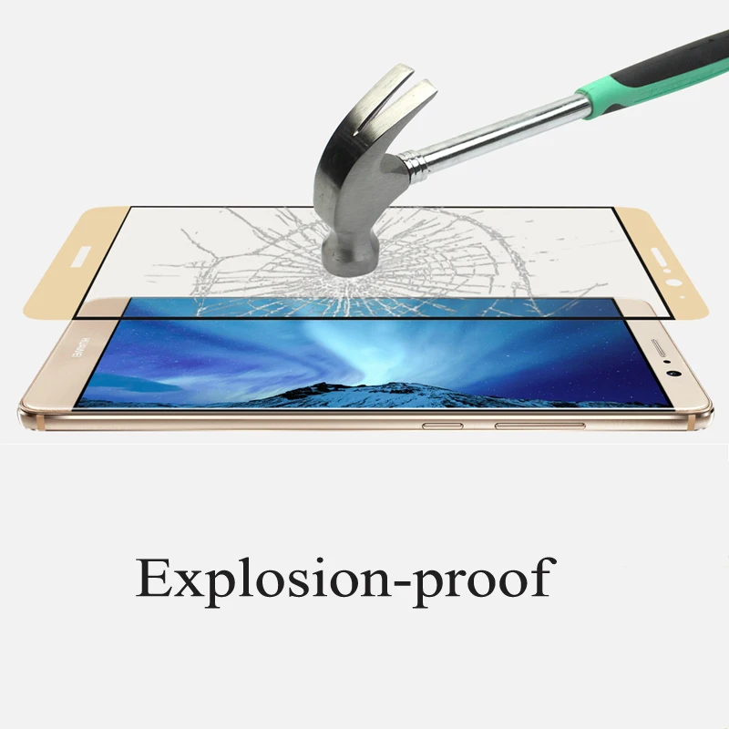 Полный охват Экран протектор для Honor 8 6X закаленное Стекло huawei Коврики 9 спереди P9