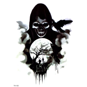 6 стилей Череп смерти водостойкая временная татуировка наклейка Вспышка 3D тату Мужская Татуировка Временная хна татуировки фестиваль