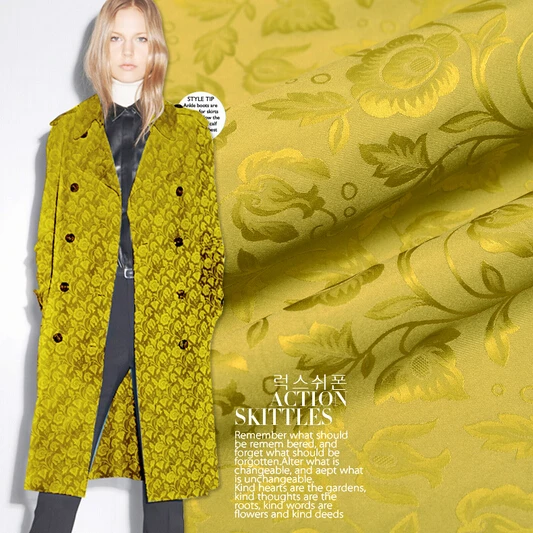 100% Pure Mulberry Золотые листья пошив материалы юбка пальто одежда шелковые шелк 5