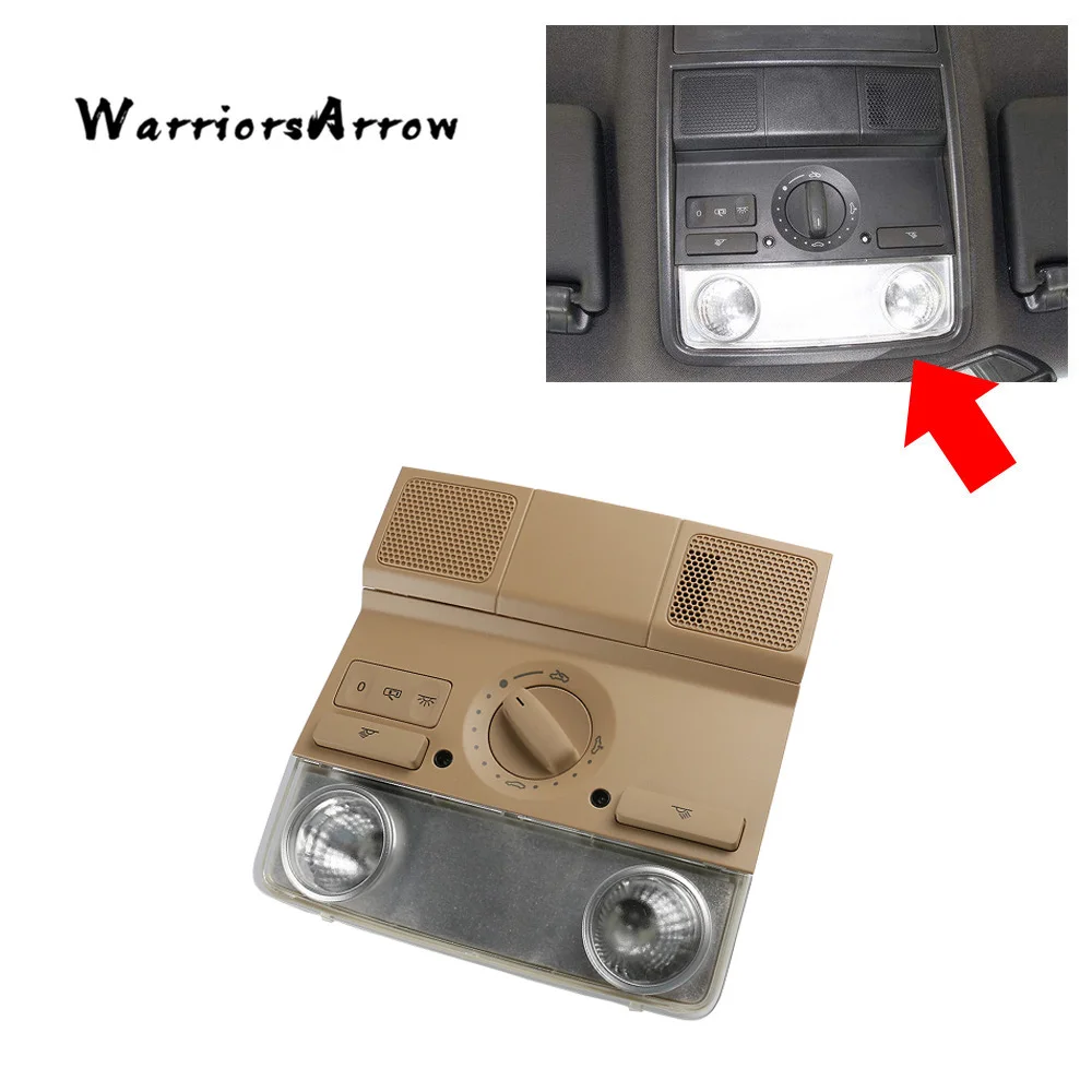 Dark Beige WarriorsArrow купольный светильник лампа для чтения переключатель люка в сборе для VW Golf Jetta 5 6 Passat B6 Tiguan 1KD947105A 1K0947105P - Испускаемый цвет: Dark Beige