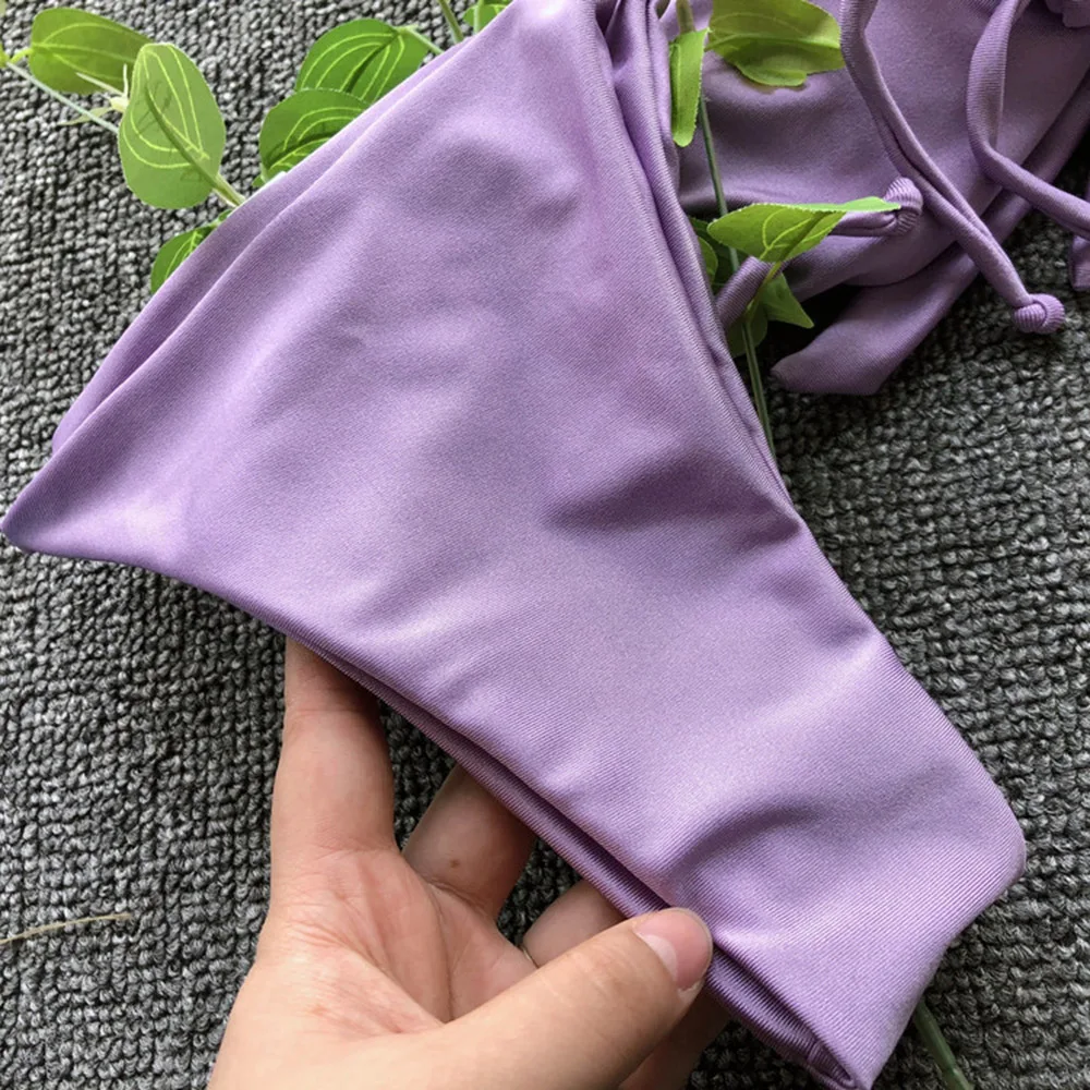 OMKAGI бикини 2019 однотонный купальник женский сексуальный купальный костюм с пуш-ап