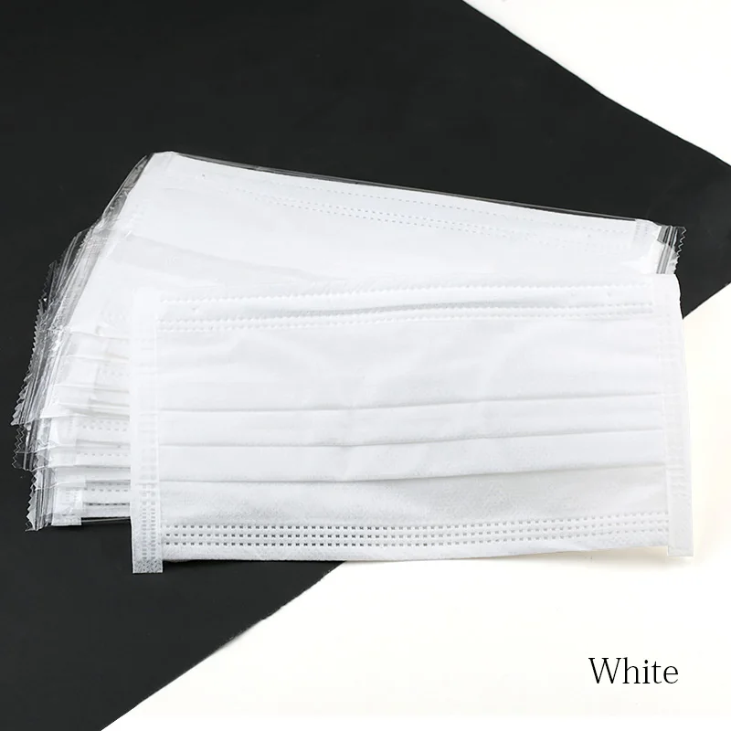 White 10/20 штук одноразовую крышка белого и синего цвета Цвет лицевая часть хирургические медицинские сварочная маски со ртом для лица из дышащего материала с фильтрацией воздуха - Цвет: White
